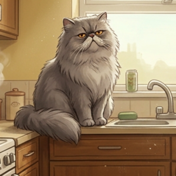 Duchess, a grey Persian